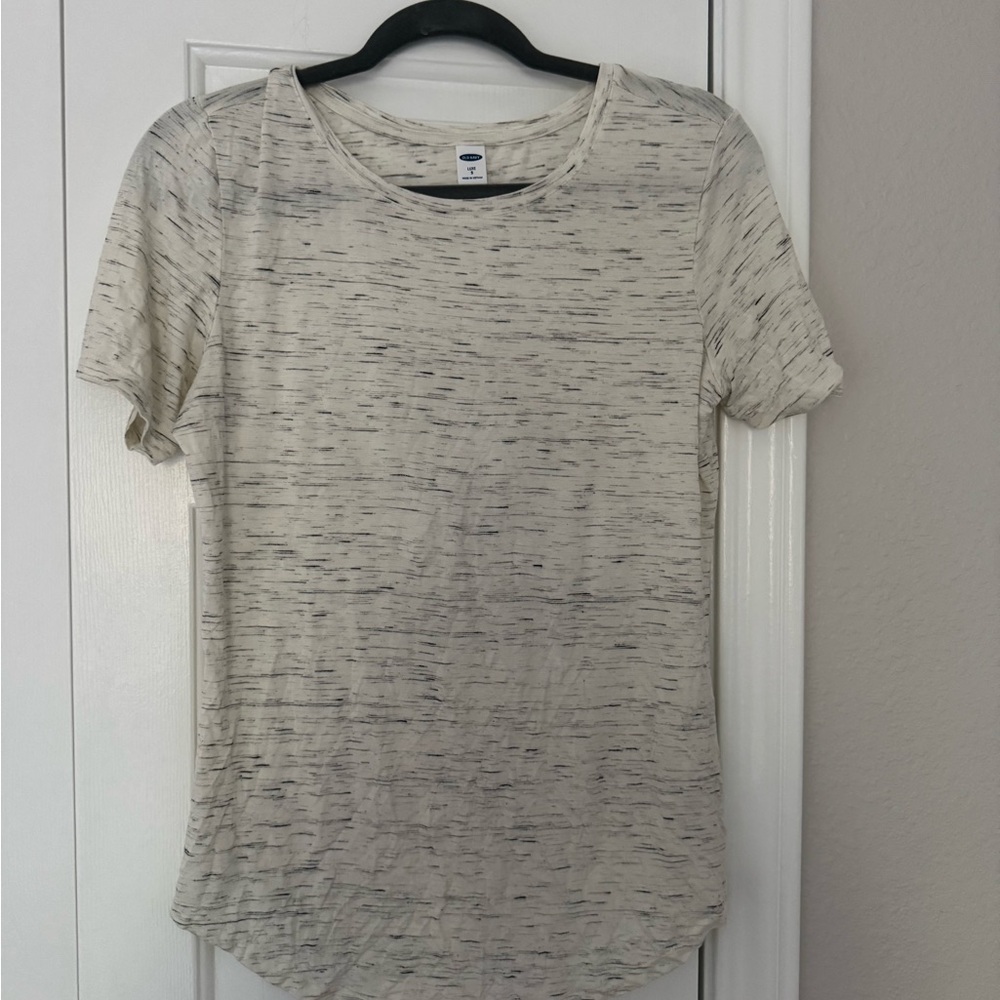 Old Navy Luxe Cream and Black Tee